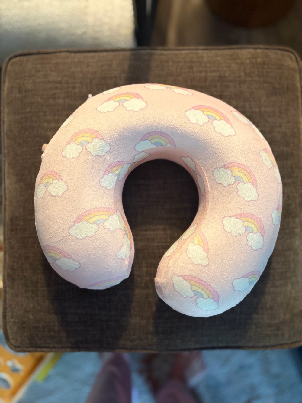NWOT Stoney Clover Lane Pink Rainbow Cloud Travel Neck Pillow